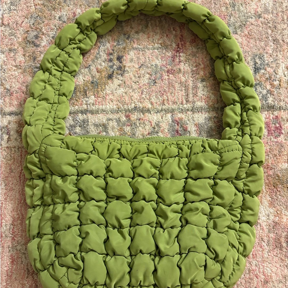 Green Quilted Shoulder Bag free people dupe